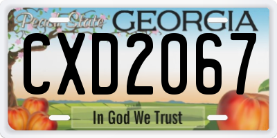 GA license plate CXD2067