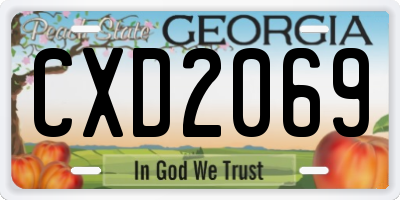 GA license plate CXD2069