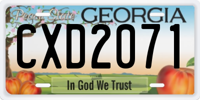 GA license plate CXD2071