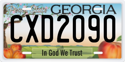 GA license plate CXD2090