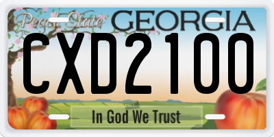 GA license plate CXD2100
