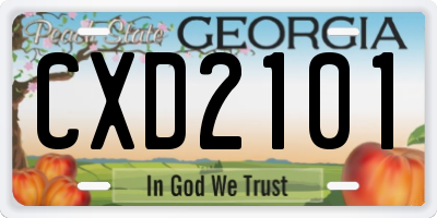 GA license plate CXD2101