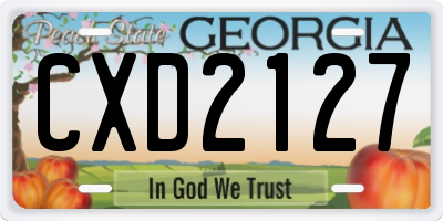 GA license plate CXD2127