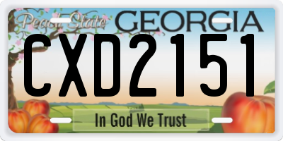 GA license plate CXD2151