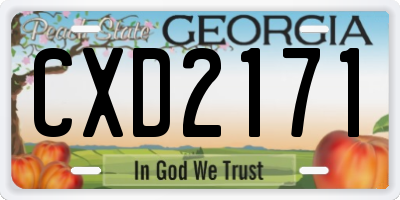 GA license plate CXD2171