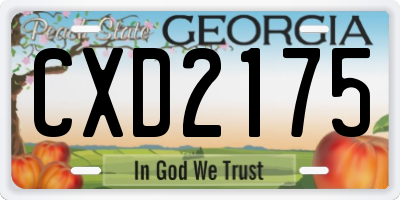 GA license plate CXD2175