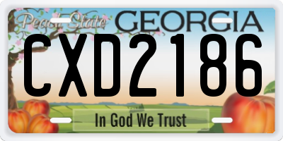 GA license plate CXD2186