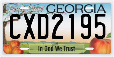 GA license plate CXD2195