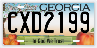 GA license plate CXD2199