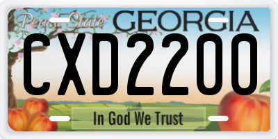 GA license plate CXD2200