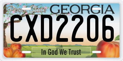 GA license plate CXD2206