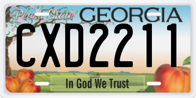 GA license plate CXD2211