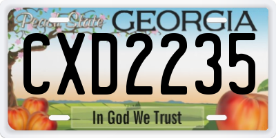 GA license plate CXD2235