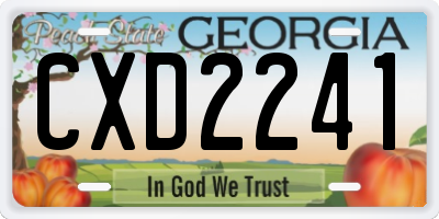 GA license plate CXD2241