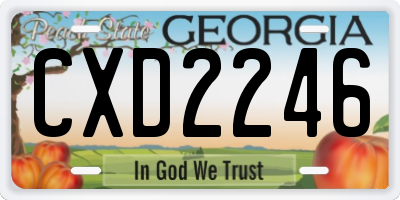 GA license plate CXD2246