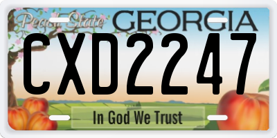 GA license plate CXD2247