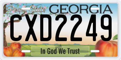GA license plate CXD2249