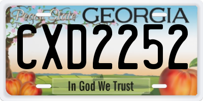GA license plate CXD2252