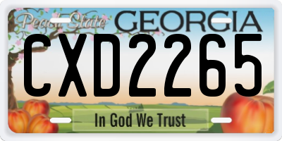 GA license plate CXD2265