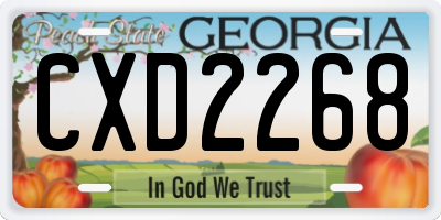 GA license plate CXD2268