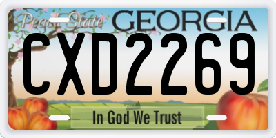 GA license plate CXD2269
