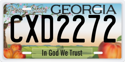 GA license plate CXD2272