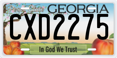 GA license plate CXD2275