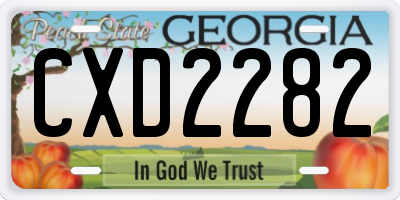 GA license plate CXD2282