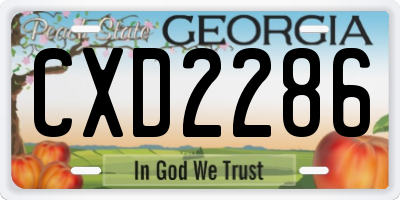 GA license plate CXD2286