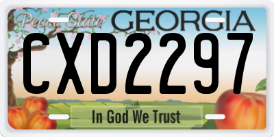 GA license plate CXD2297