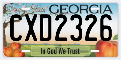 GA license plate CXD2326