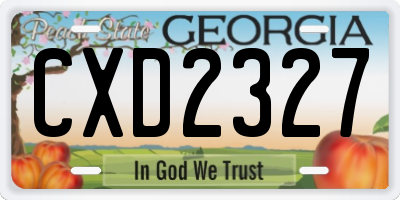 GA license plate CXD2327