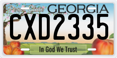 GA license plate CXD2335