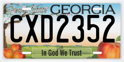 GA license plate CXD2352