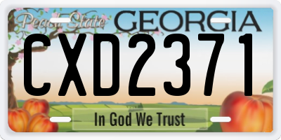 GA license plate CXD2371