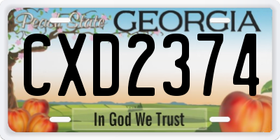 GA license plate CXD2374