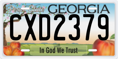 GA license plate CXD2379
