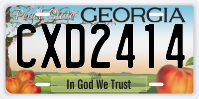GA license plate CXD2414