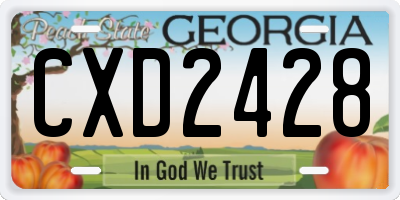 GA license plate CXD2428