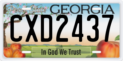 GA license plate CXD2437