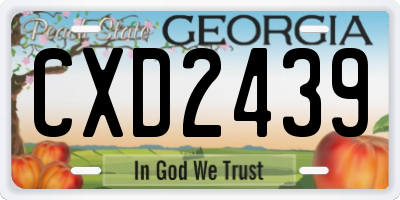 GA license plate CXD2439