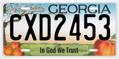 GA license plate CXD2453