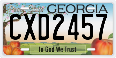 GA license plate CXD2457