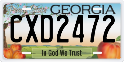 GA license plate CXD2472
