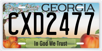 GA license plate CXD2477
