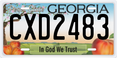 GA license plate CXD2483