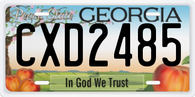 GA license plate CXD2485