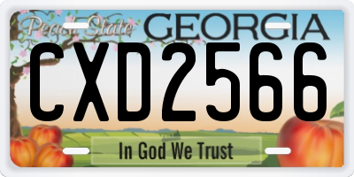 GA license plate CXD2566