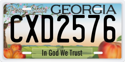 GA license plate CXD2576