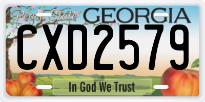 GA license plate CXD2579